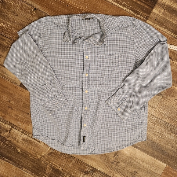 Abercrombie & Fitch blue and white long sleeve button down shirt Size La… - Picture 1 of 8